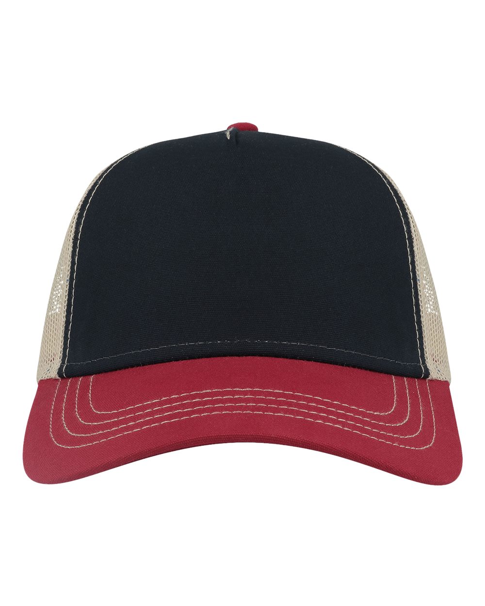 Atlantis Headwear RAPPER Sustainable Canvas Cap – Navy/ Burgundy/ Khaki