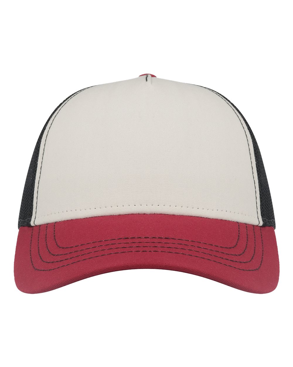 Atlantis Headwear RAPPER Sustainable Canvas Cap – White/ Burgundy/ Black