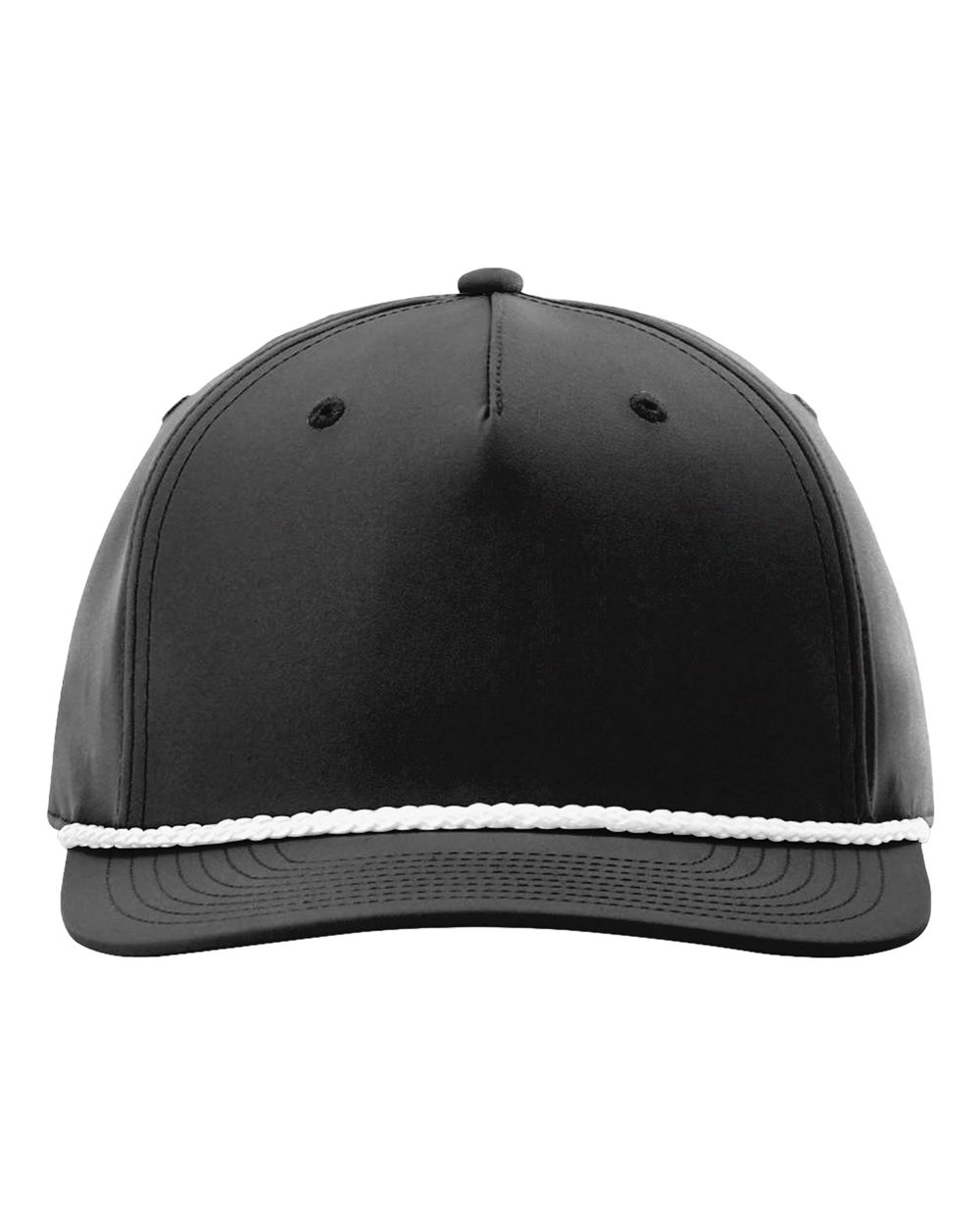 Richardson 258 Five-Panel Rope Hat – Black/White