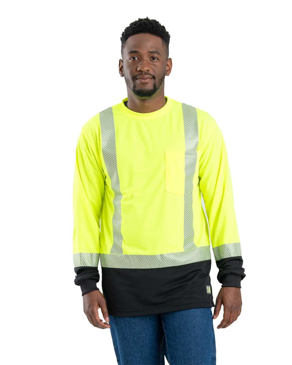 Berne HVK018 Hi-Vis Class 3 Color Blocked T-Shirt – Yellow