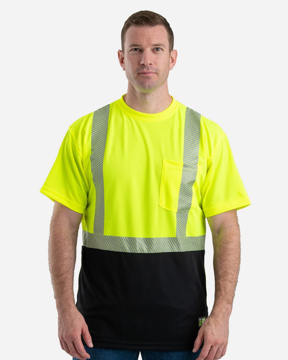 Berne HVK017 Hi-Vis Class 2 Color Blocked Pocket T-Shirt