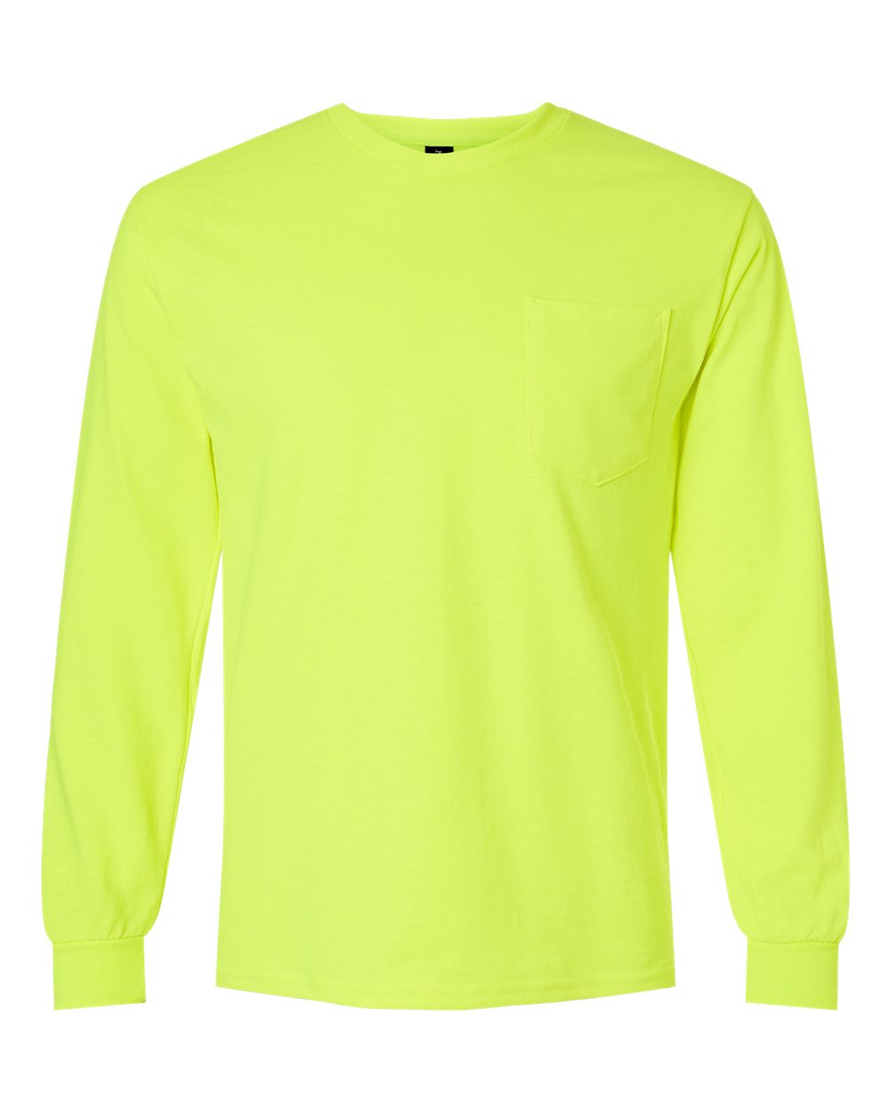 Gildan 2410 Ultra Cotton Long Sleeve Pocket T-Shirt – Safety Green