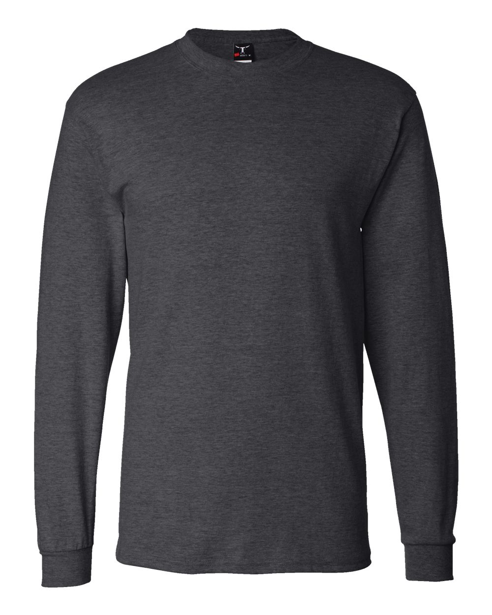 Hanes 5186 Beefy-T Long Sleeve T-Shirt – Charcoal Heather
