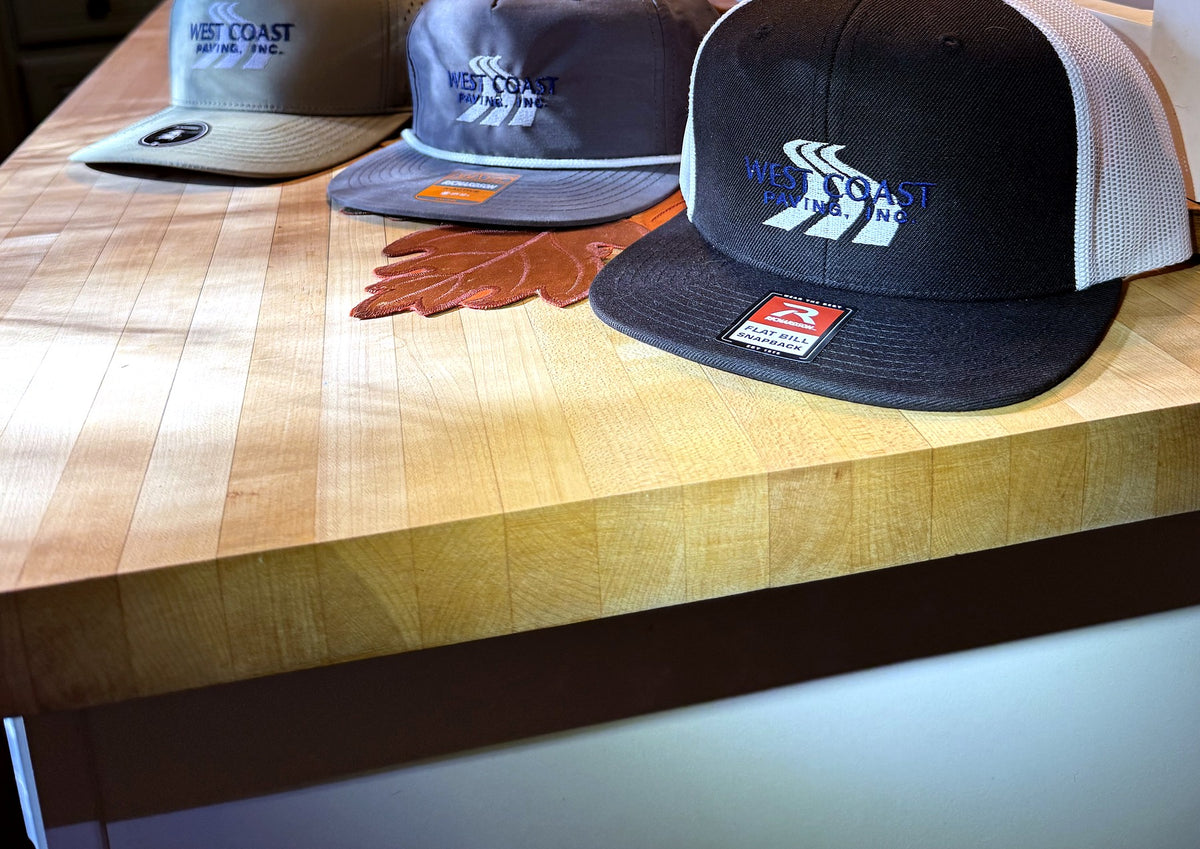 West Coast Paving custom embroidered hats