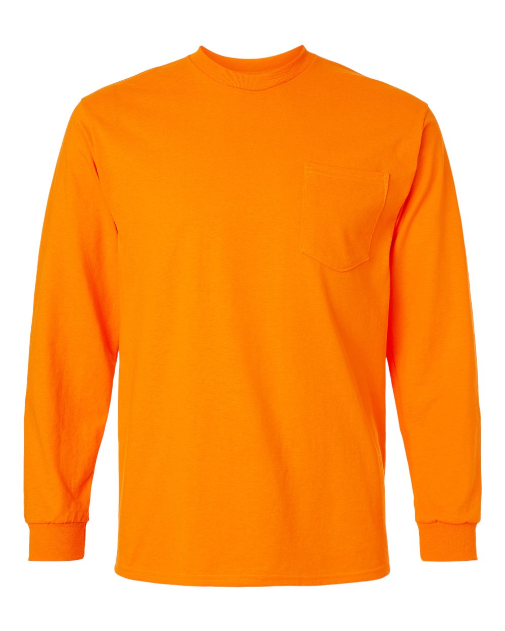 Gildan 2410 Ultra Cotton Long Sleeve Pocket T-Shirt – Safety Orange