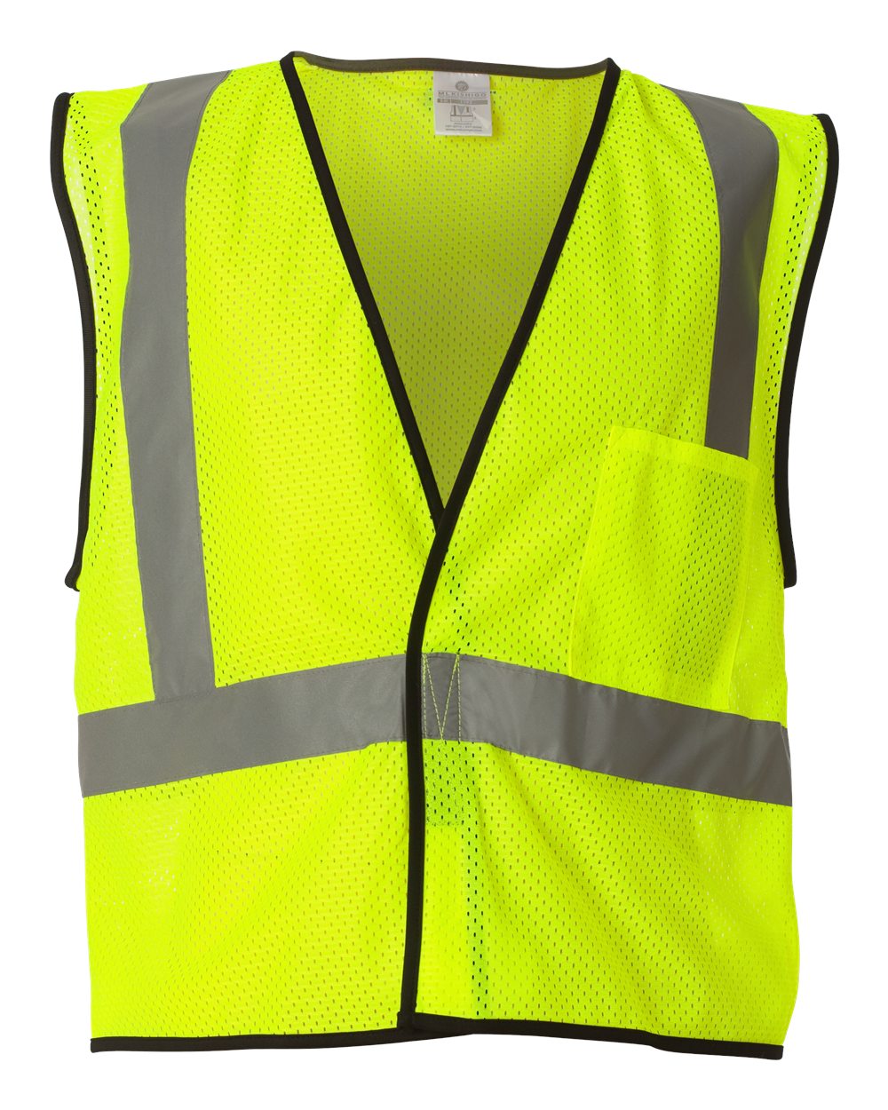Kishigo 1193-1194 Economy Single Pocket Hook-and-Loop Mesh Vest – Lime