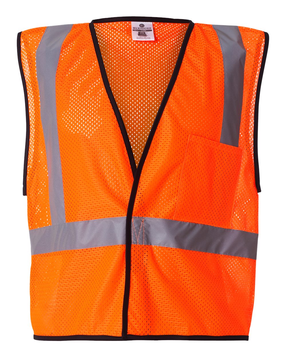 Kishigo 1193-1194 Economy Single Pocket Hook-and-Loop Mesh Vest – Orange