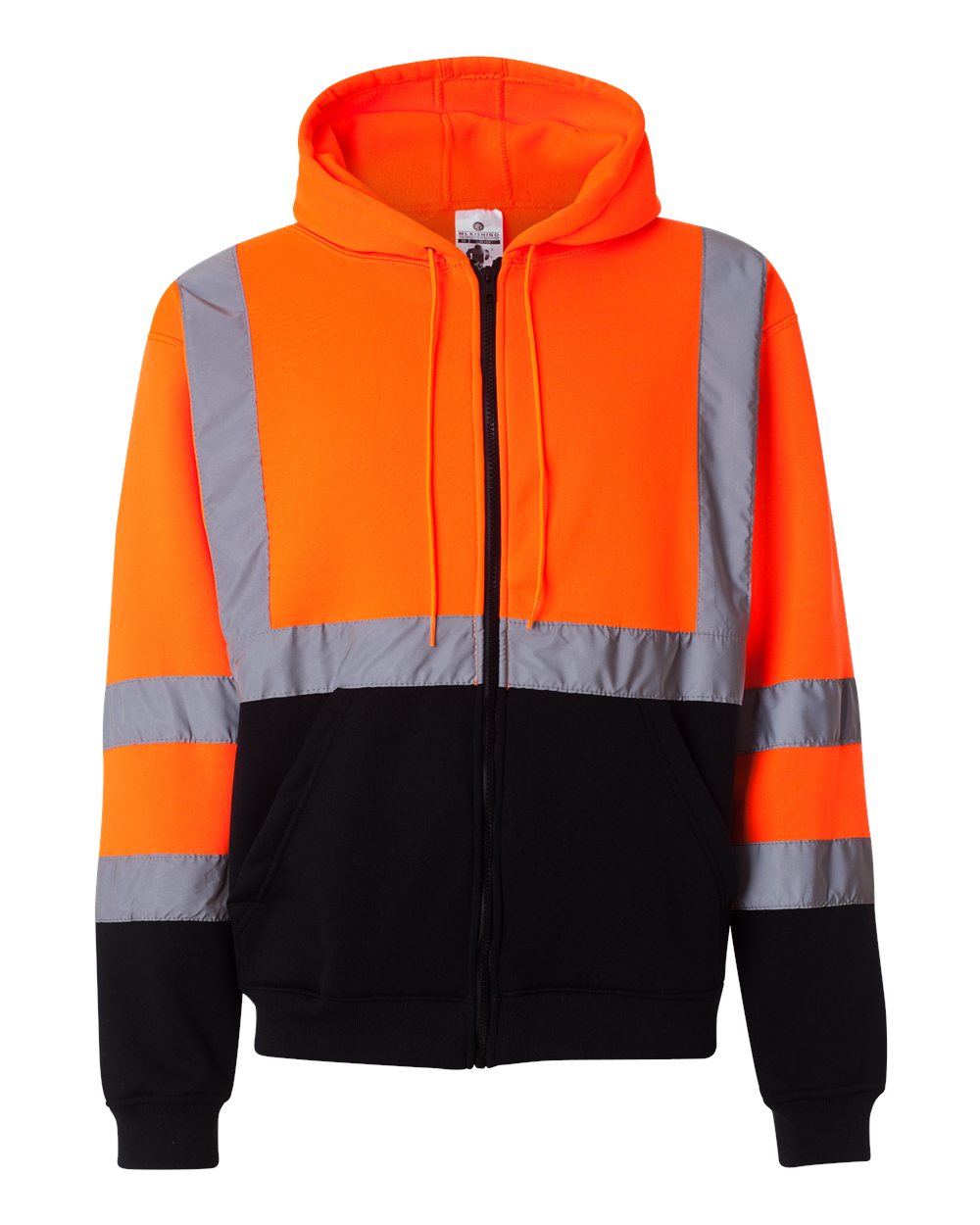 Kishigo JS102 Hi-Vis Full-Zip Hooded Sweatshirt – Orange