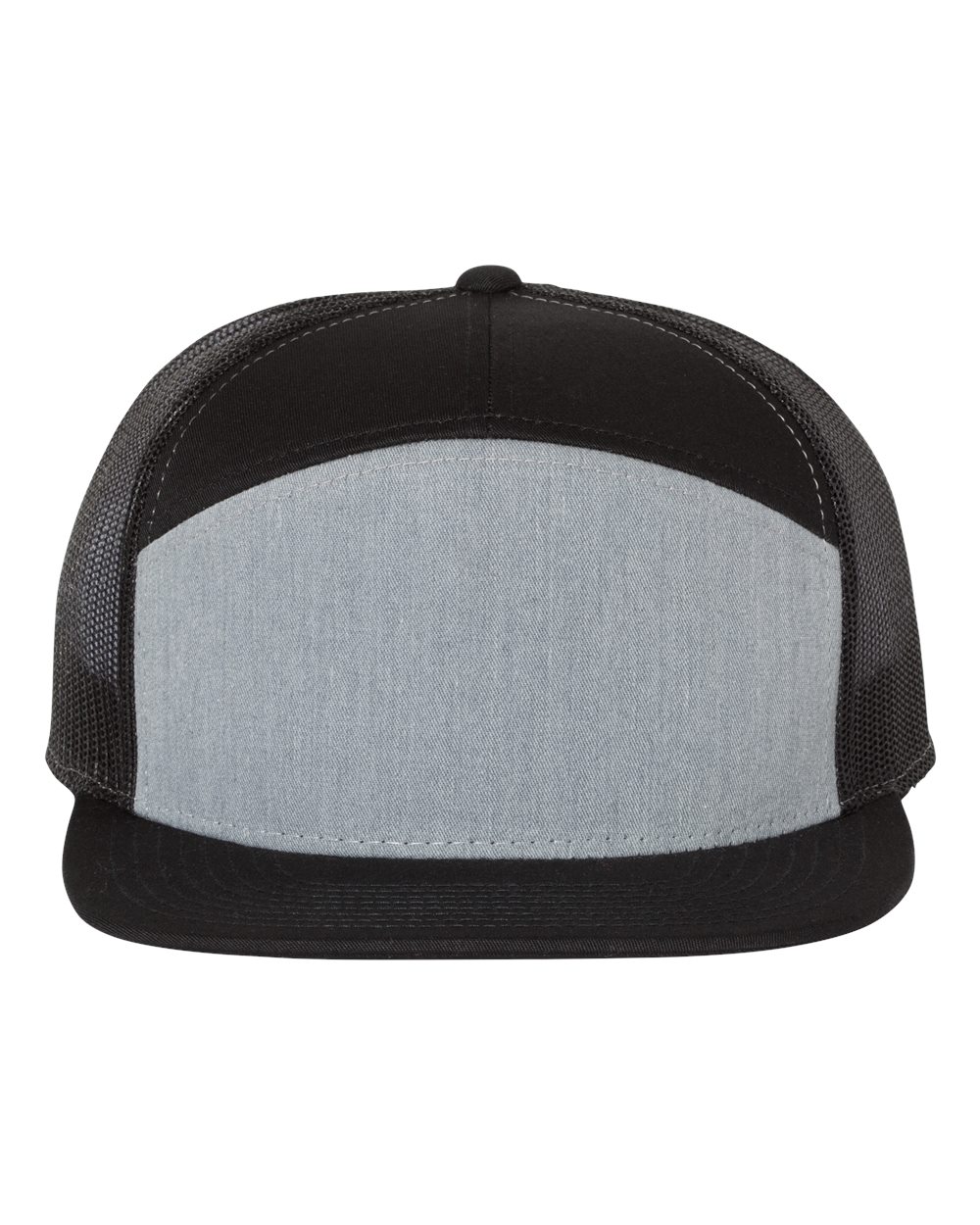 Richardson 168 Seven-Panel Trucker Hat – Heather Grey/Black