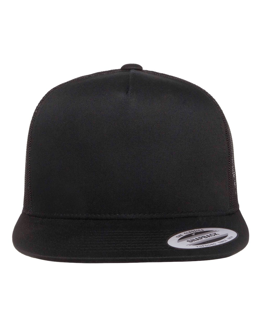 Yupoong 6006 Five-Panel Trucker Cap – Black