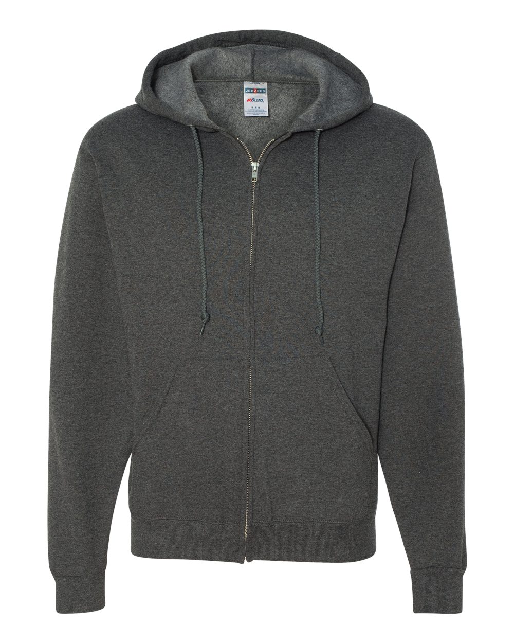 JERZEES 993MR NuBlend Full-Zip Hooded Sweatshirt – Black Heather