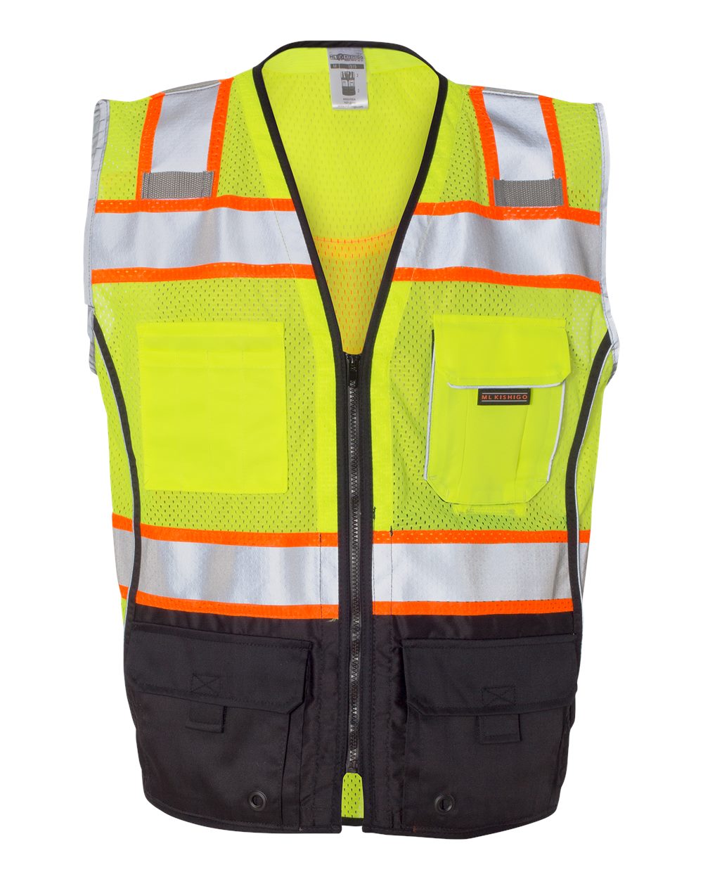 Kishigo 1515 Black Series Black Bottom Class 2 Safety Vest – Custom Embroidered