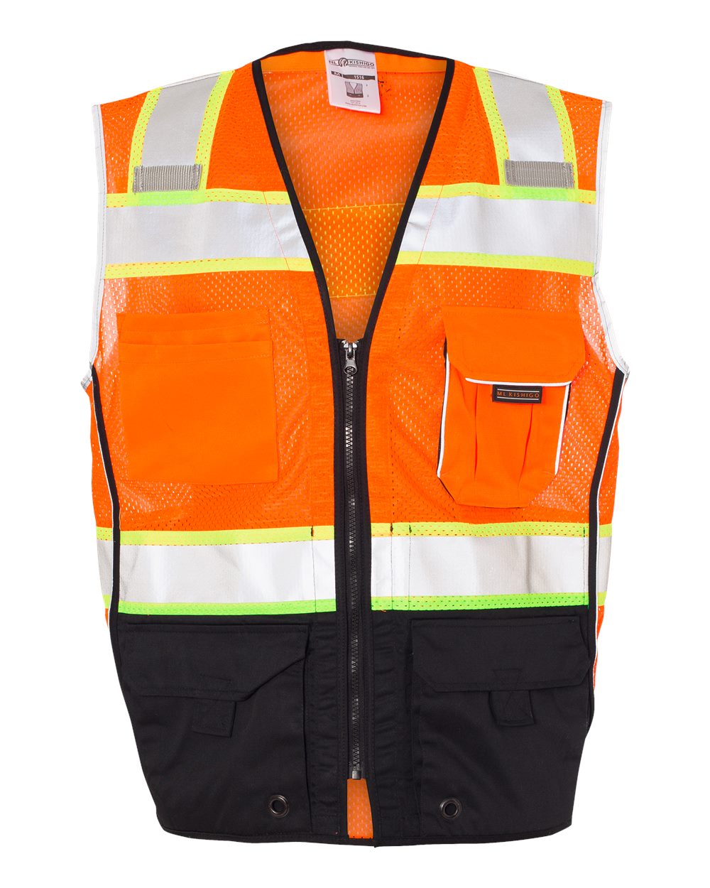 Kishigo 1515 Black Series Black Bottom Class 2 Safety Vest – Custom Embroidered