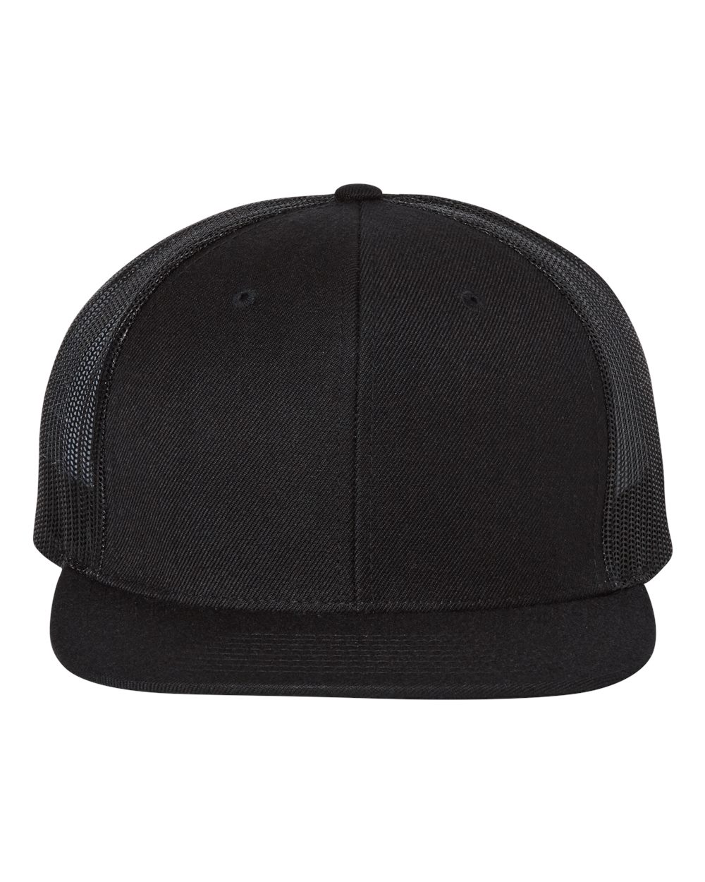 Richardson 511 Wool Blend Flatbill Trucker – Black/Black