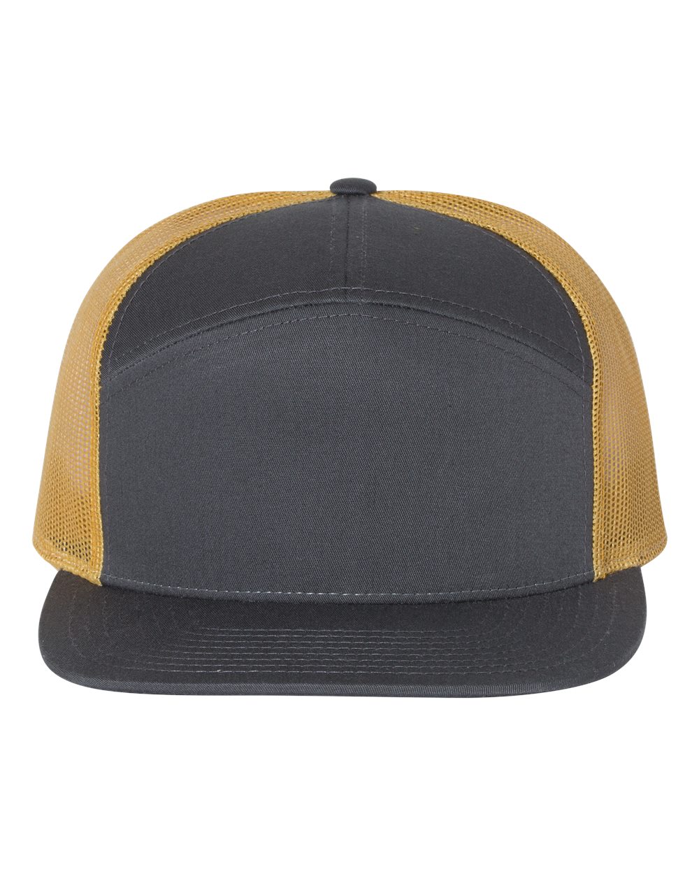 Richardson 168 Seven-Panel Trucker Hat – Charcoal/Old Gold