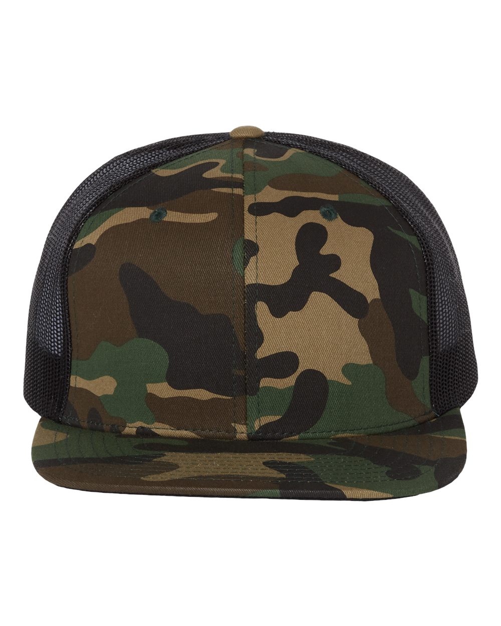 Richardson 511 Wool Blend Flatbill Trucker – Green Camo/Black