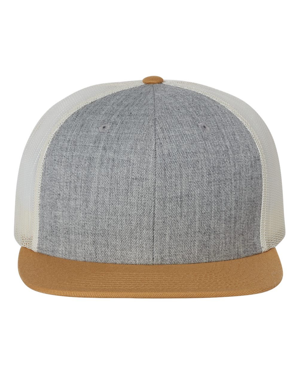 Richardson 511 Wool Blend Flatbill Trucker – Heather Grey/Birch/Biscuit