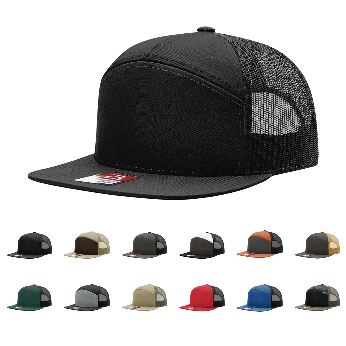 Richardson 168 Seven-Panel Trucker Hat – Custom Embroidered