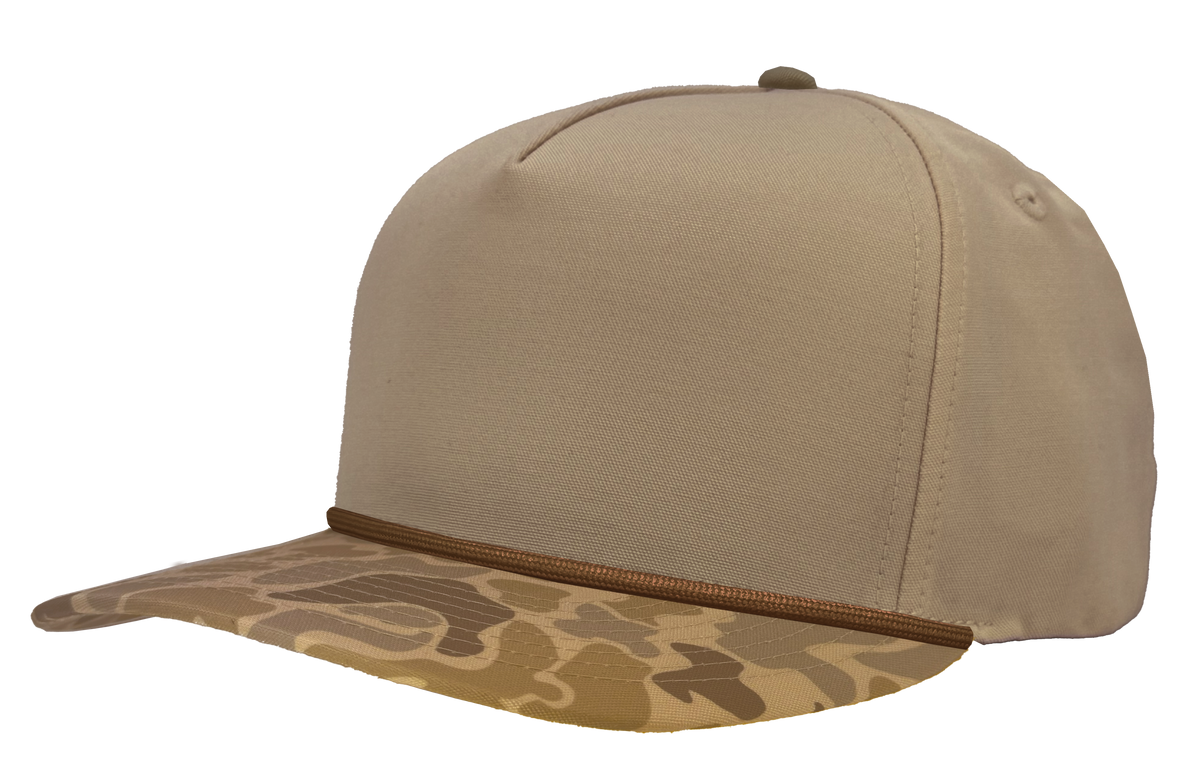 Zapped Headwear PATRIOT R+ – Khaki/Brown old school camo bill-Brown rope