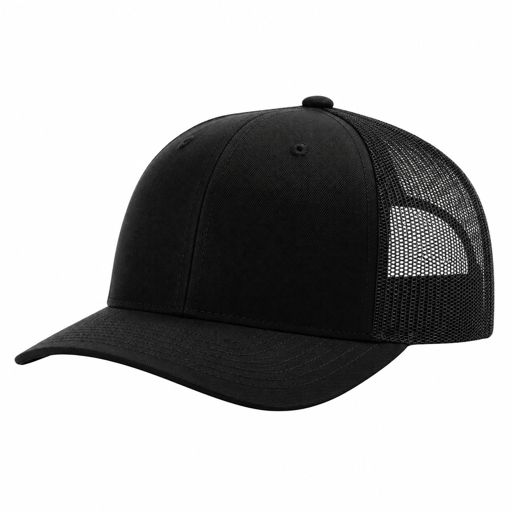 Black Richardson 112 trucker snapback hat