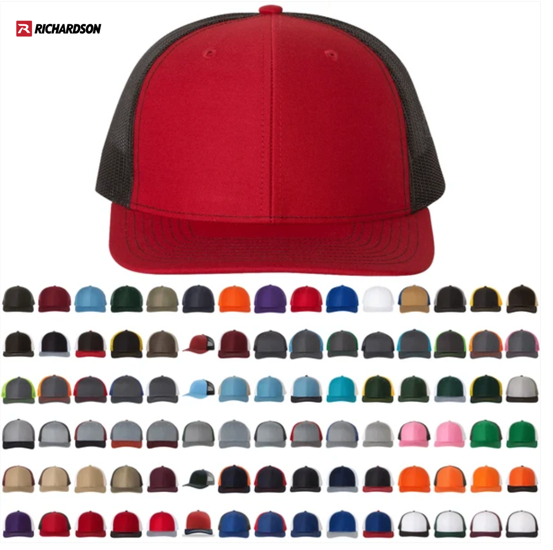 Richardson trucker hats in many color combinations