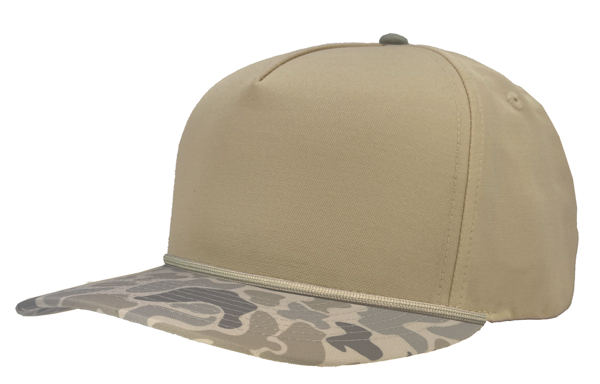 Zapped Headwear PATRIOT R+ – Khaki/Desert Old School Camo bill-Desert rope