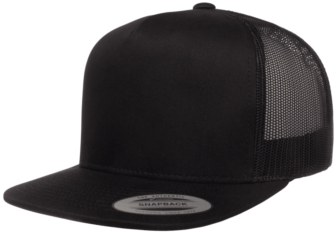 Yupoong 6006 black cap
